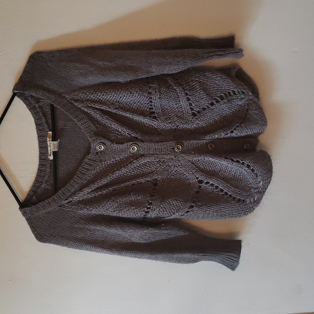 American Rag | Heather Grey Knit Button-Up Cardigan | Juniors M